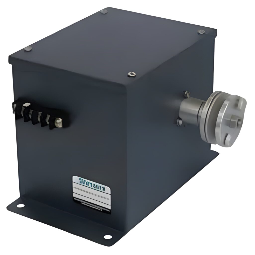 Stevens Water shaft encoder with rugged metal enclosure and shaft coupling, designed for accurate water level and shaft position monitoring in hydrological and environmental applications.