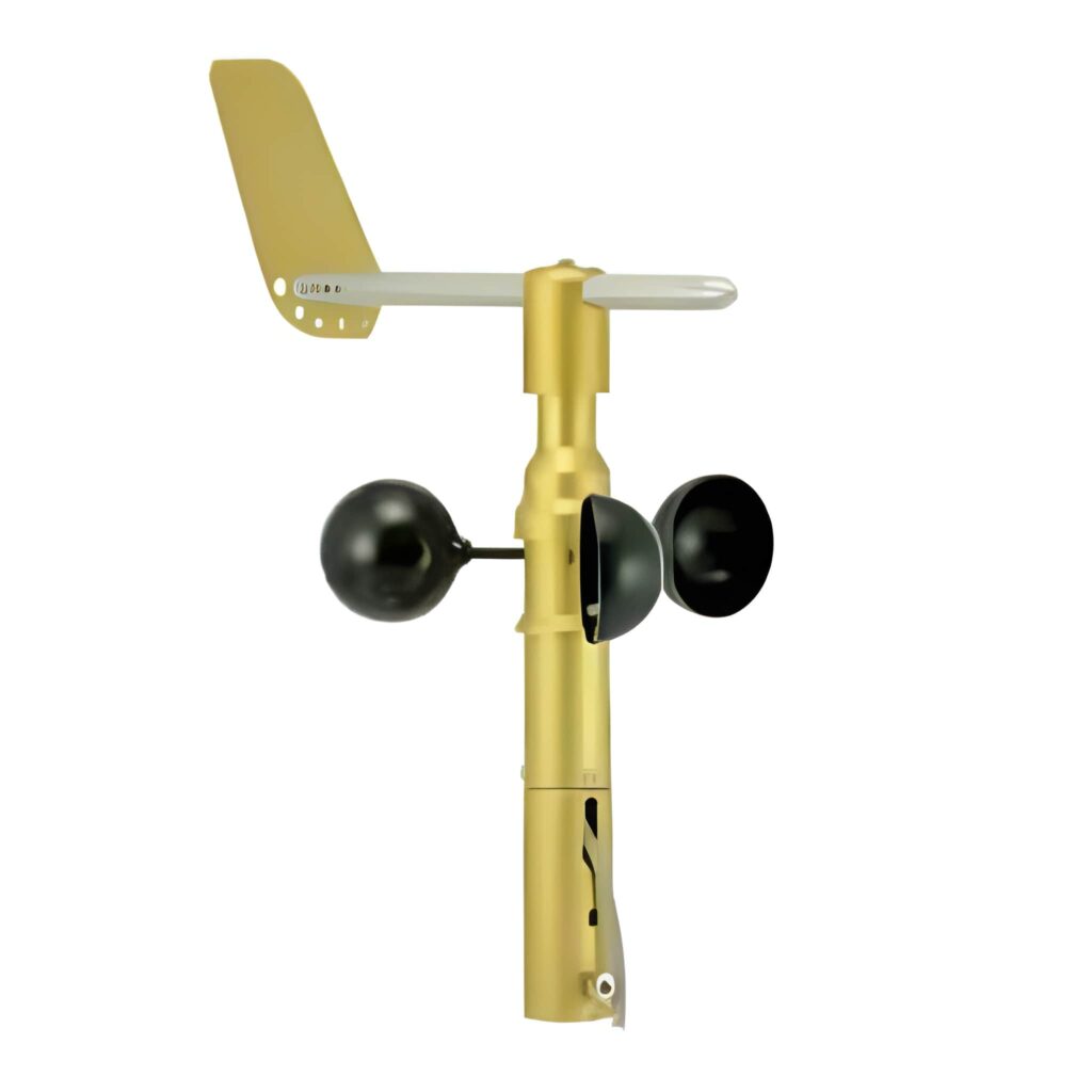 WSD-1 wind sensor with cup anemometer and wind vane, designed for accurate wind speed and wind direction measurement in weather stations and environmental monitoring applications.