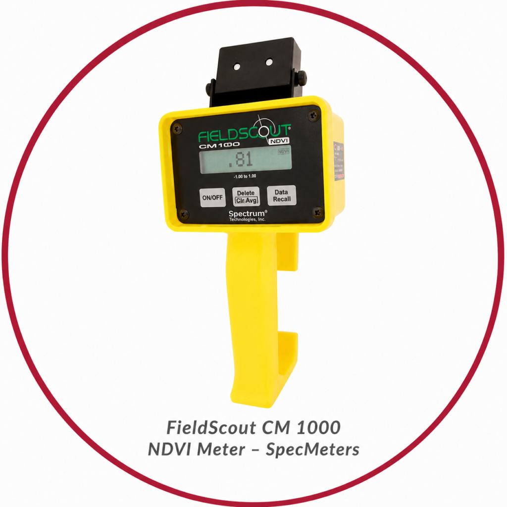 FieldScout CM 1000 NDVI Meter – SpecMeters portable handheld sensor designed for measuring NDVI values and monitoring plant health in agriculture and turf applications.