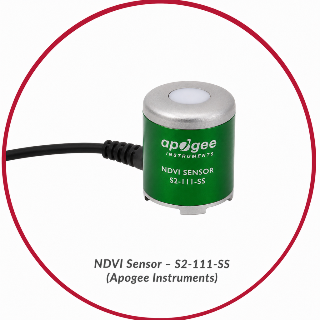Apogee Instruments NDVI Sensor – S2-111-SS compact stainless-steel vegetation monitoring sensor designed for accurate NDVI measurement in precision agriculture and environmental monitoring applications.