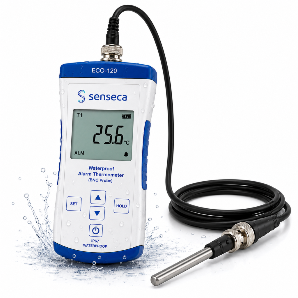 Waterproof Alarm Thermometer (BNC Probe) – ECO-120 (Senseca)