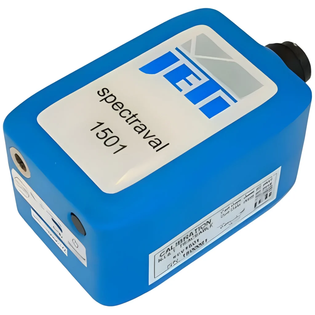 Compact blue JETI Spectraval 1501 spectroradiometer designed for precise spectral, luminance, and color measurement in professional display calibration applications.