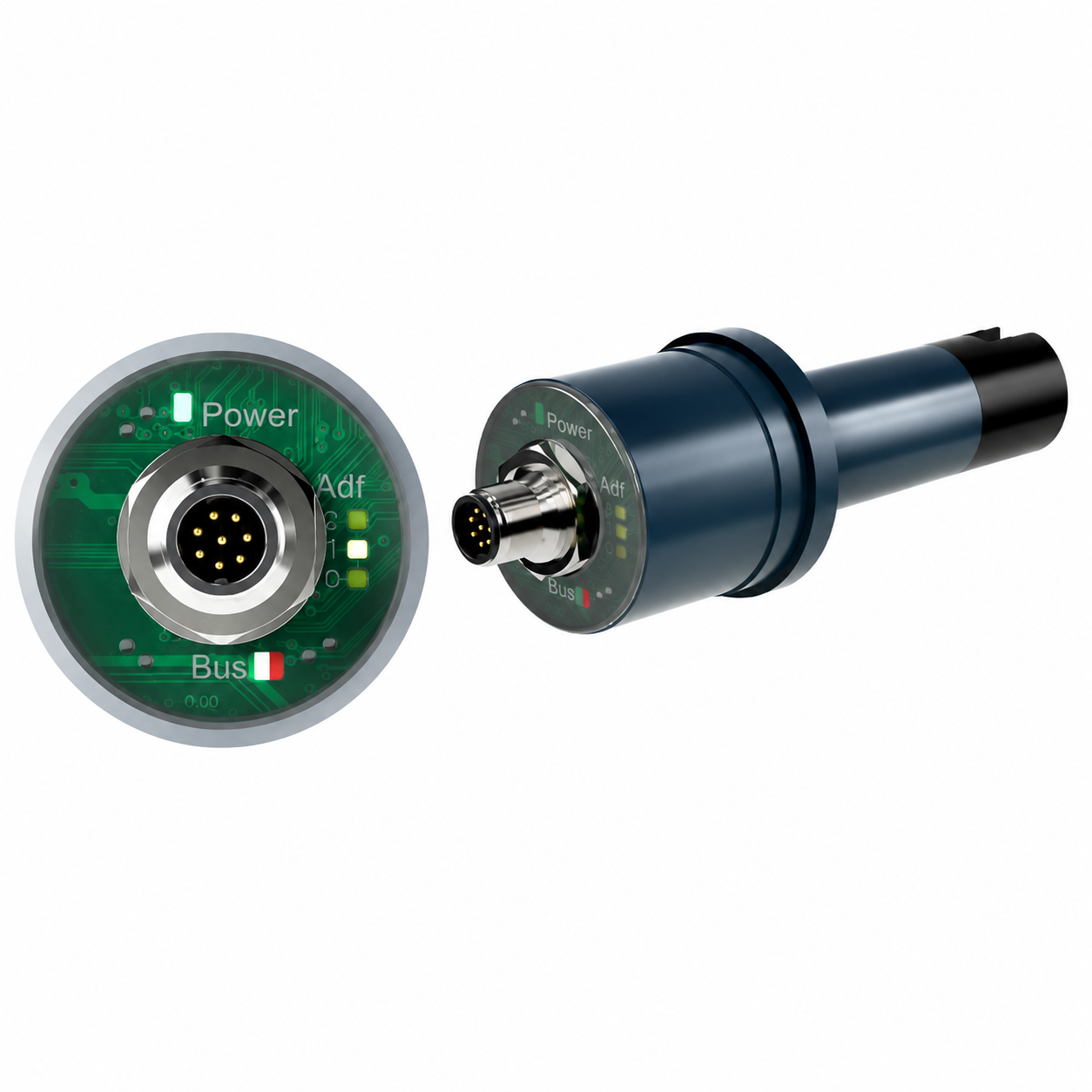 Digital Conductivity Converter CONDIX4213 with compact field-mount housing, M12 industrial connectors, LED status indicators, digital communication interface, and rugged design for accurate conductivity measurement, signal conversion, and industrial water treatment applications.
