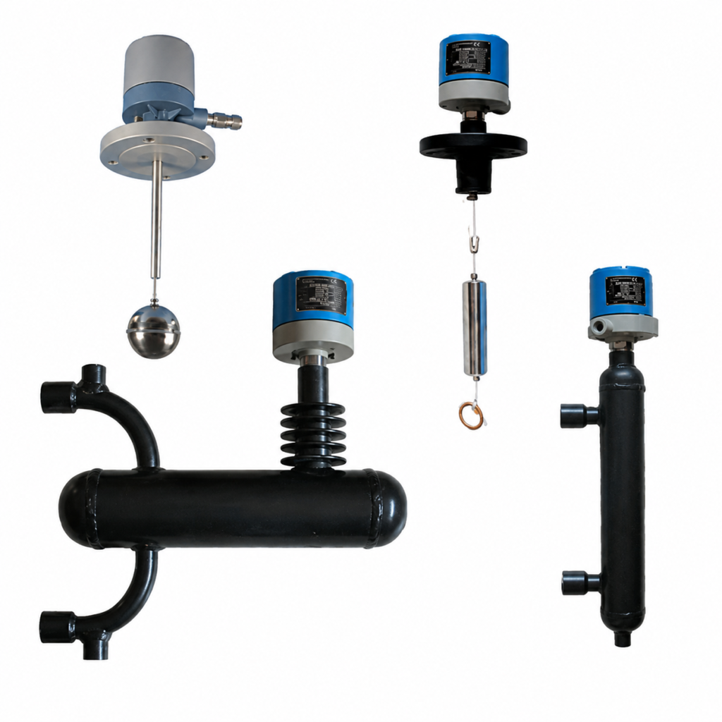 Float Type / Displacer Level Switch – V Automat range for accurate liquid level detection in tanks, vessels, boilers, and industrial process systems.