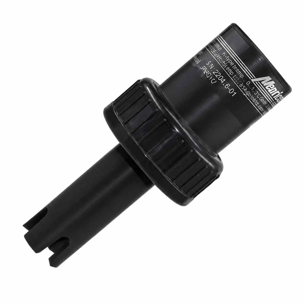 Integrated fitting EA1200/EA2200 with chemical-resistant plastic body, integrated sensor holder, threaded process connection, and robust immersion design for secure installation of pH, ORP, or conductivity sensors in industrial water treatment and process monitoring applications.