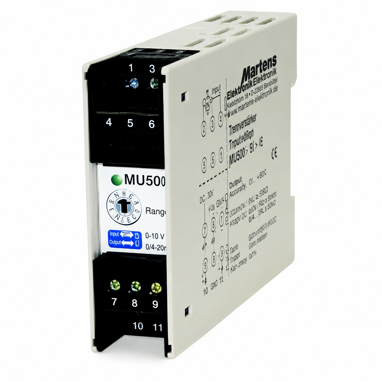 Multi-range temperature transmitter MU500