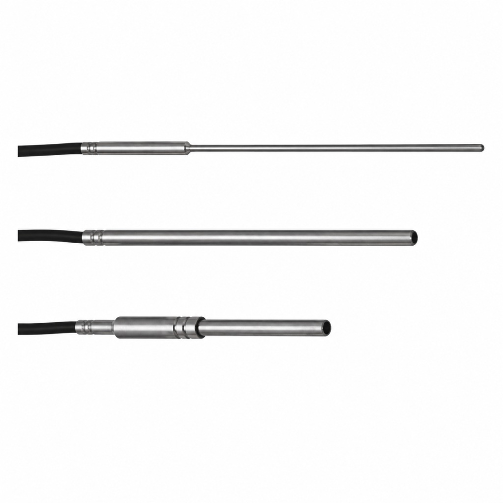 GTF101 K NiCr-Ni industrial thermocouple probe with stainless steel immersion sensor for industrial temperature measurement.
