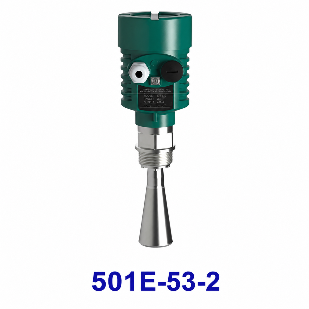 Non-Contact Radar Level Transmitter with horn antenna for accurate non-contact level measurement in industrial tanks and silos.