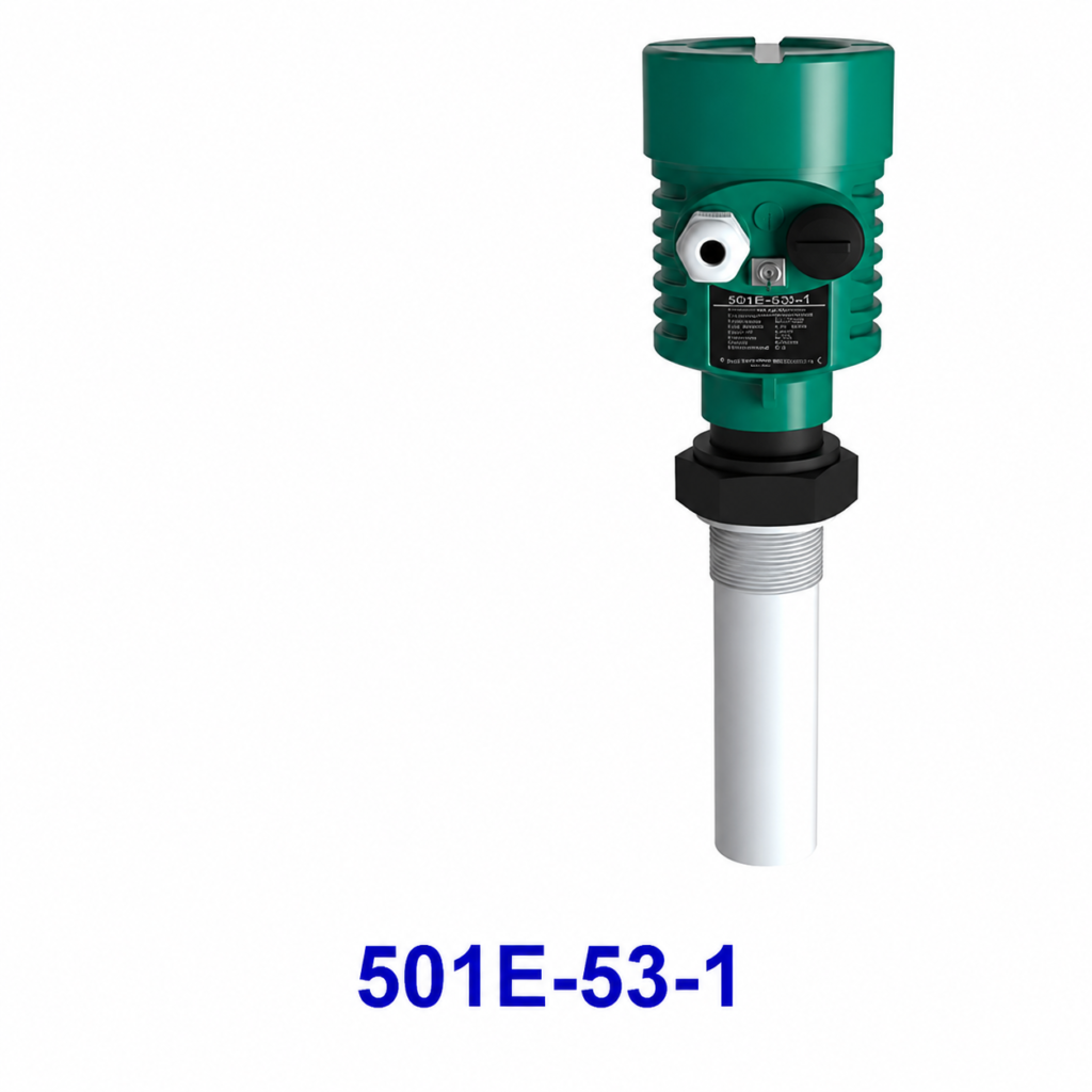 Non-Contact Radar Level Transmitter with threaded mounting for accurate continuous level measurement of liquids and solids in industrial tanks and silos.