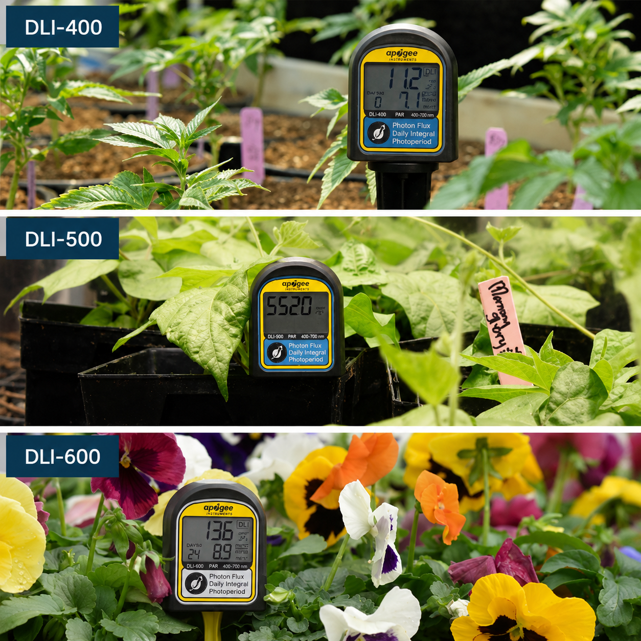 Quantum (PAR) Sensors Daily Light Meters.,