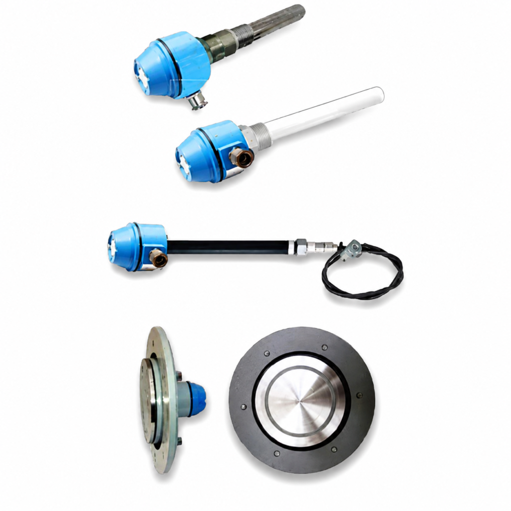 RF Level Switch with rod, cable, PTFE-coated, and flush-mounted probe options for accurate industrial level detection.