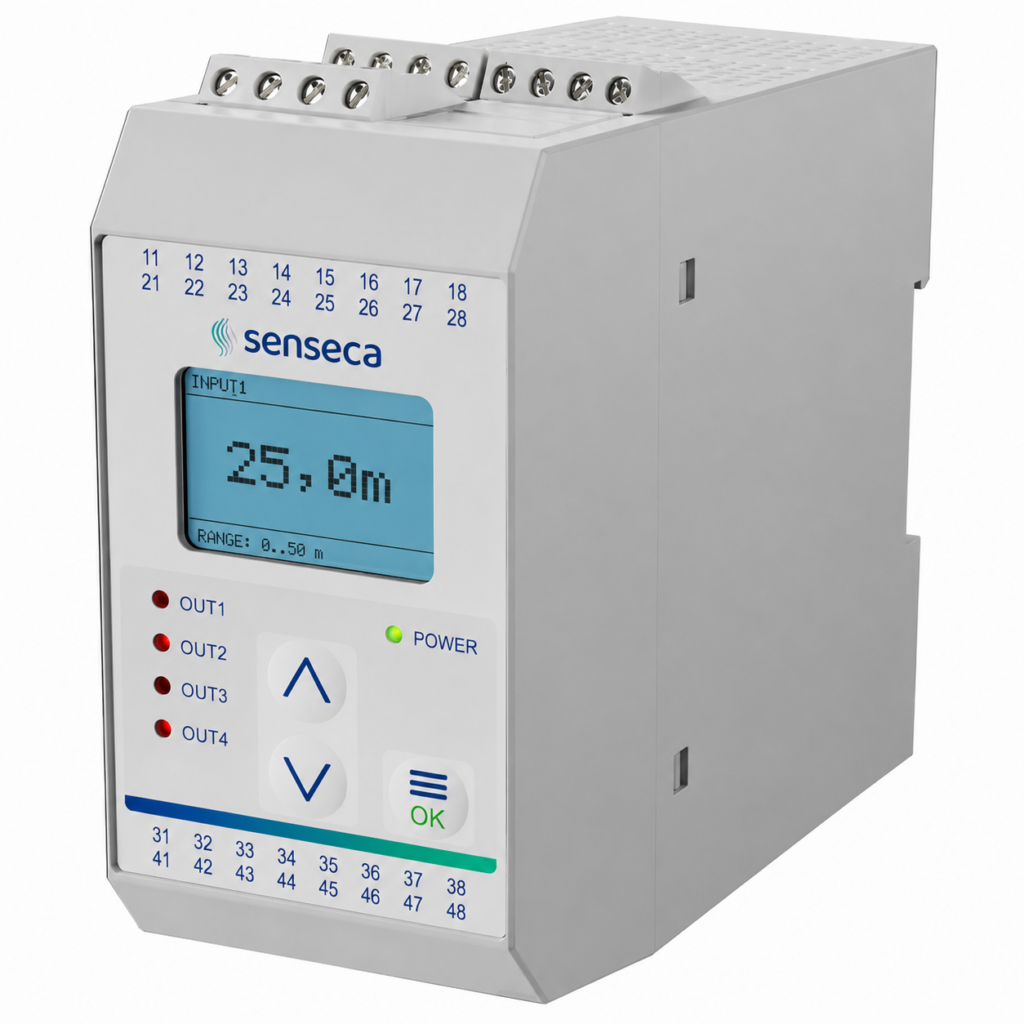 Resistance transmitter PMT50-EX-2 with compact DIN rail housing, programmable configuration interface, universal resistance sensor input, intrinsically safe hazardous-area design, and analog signal output for precise resistance measurement and industrial process automation.
