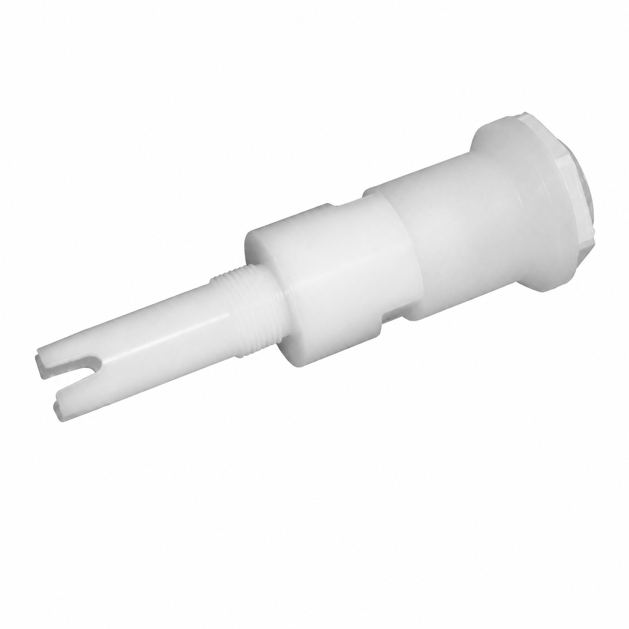 Screw-in fitting EA1630/EA2630 with chemical-resistant process fitting, threaded mounting connection, integrated sensor holder, and durable industrial design for secure installation of pH, ORP, or conductivity sensors in water treatment and process monitoring applications.