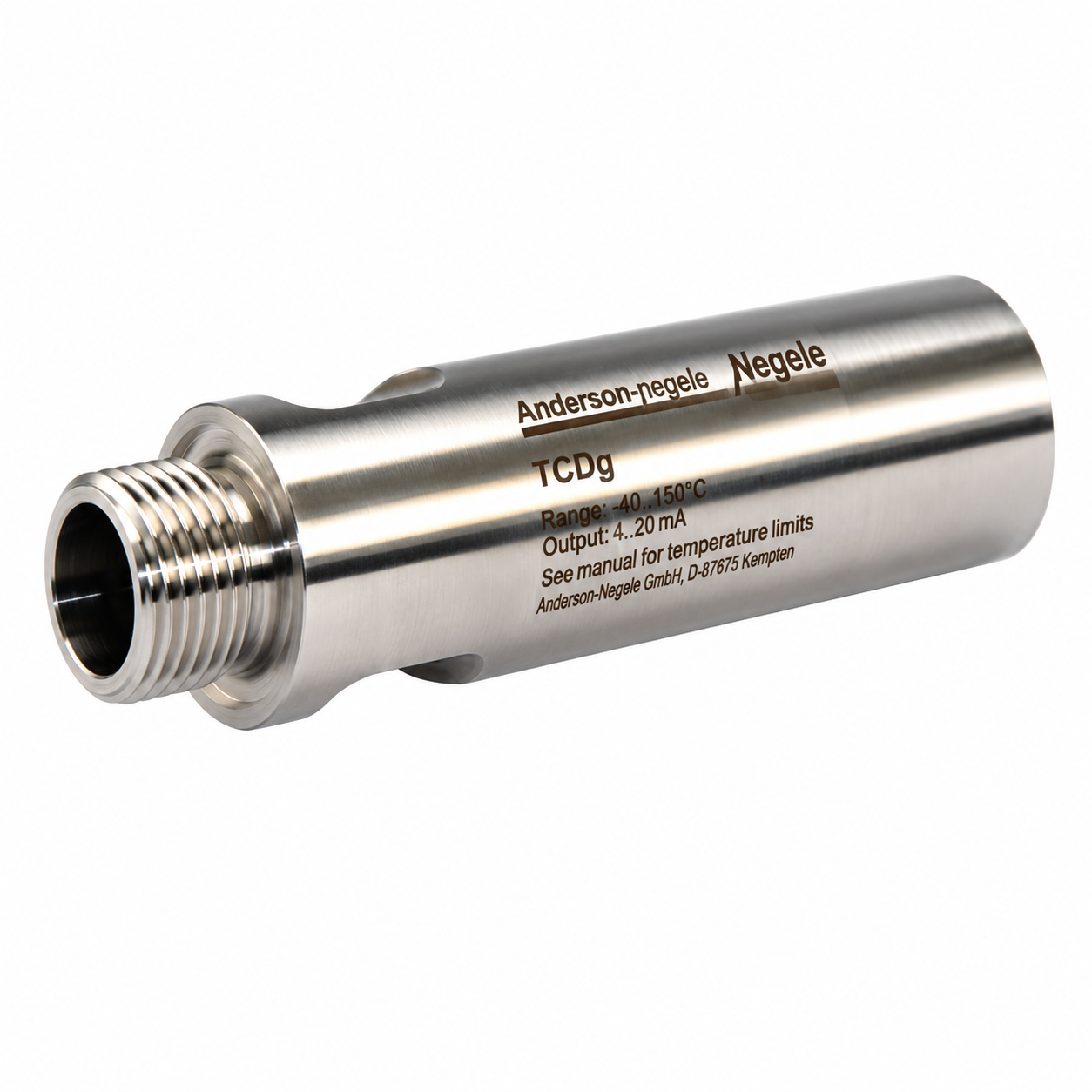 Screw-in fitting EA2650 with stainless steel hygienic process connection, threaded mounting, corrosion-resistant construction, and robust industrial design for secure installation of pH, ORP, or conductivity sensors in hygienic process and water treatment applications.