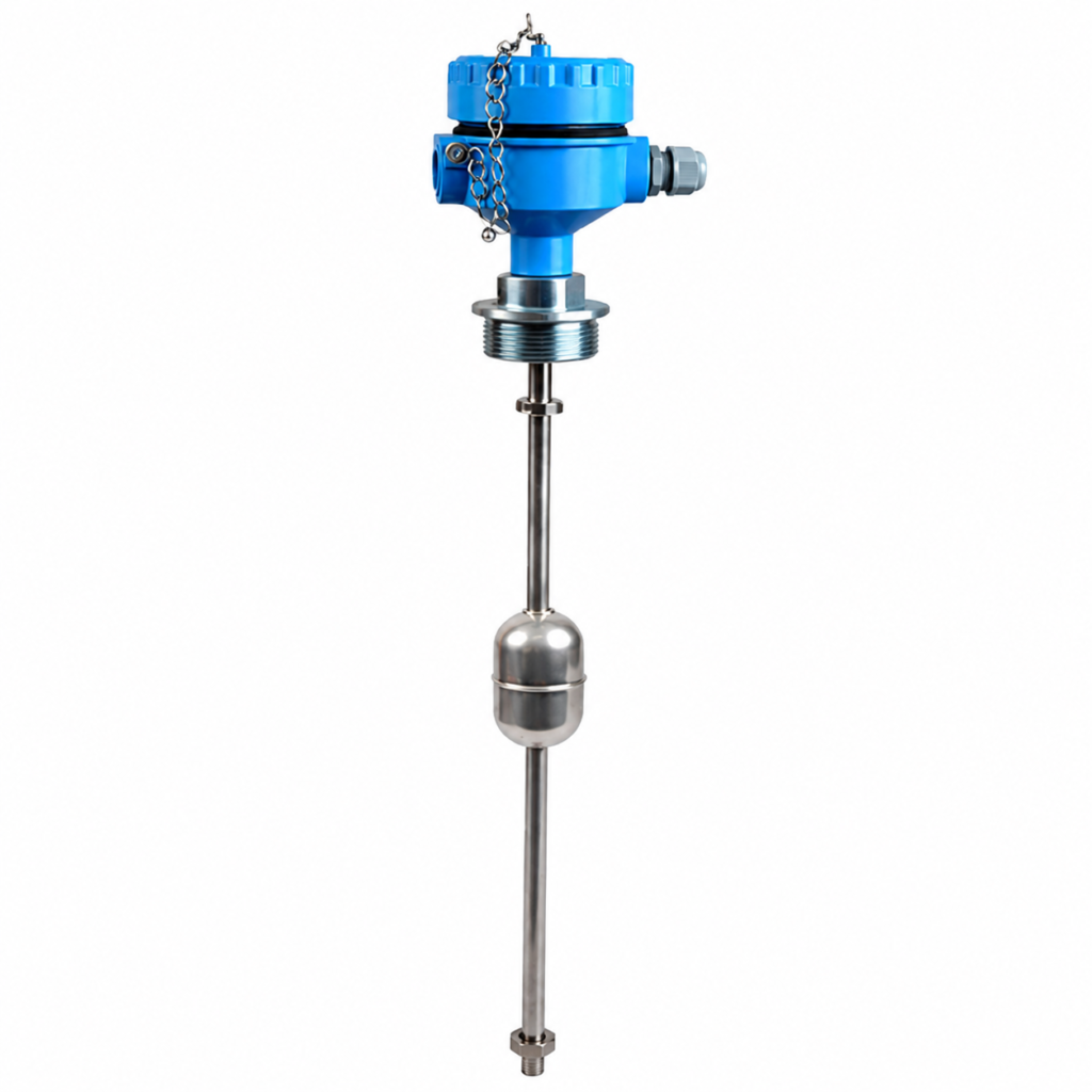 Top Mounted Float Level Switch with stainless steel float and threaded process connection for reliable liquid level monitoring and control.